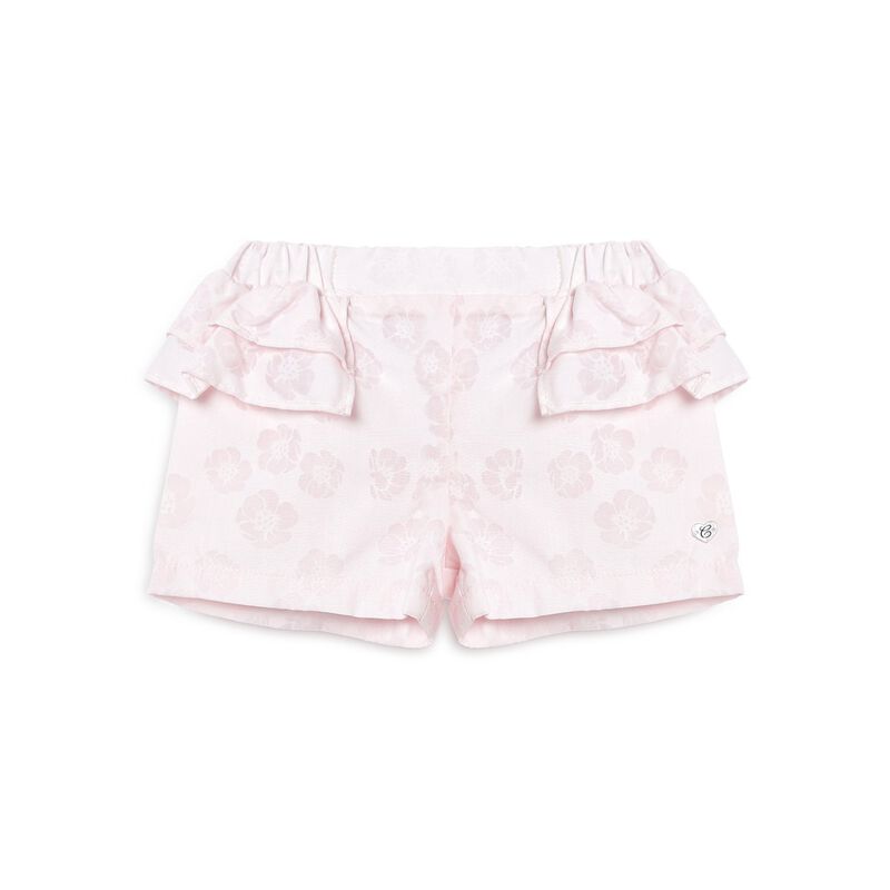 Girls Light Pink Short Woven Trousers image number null